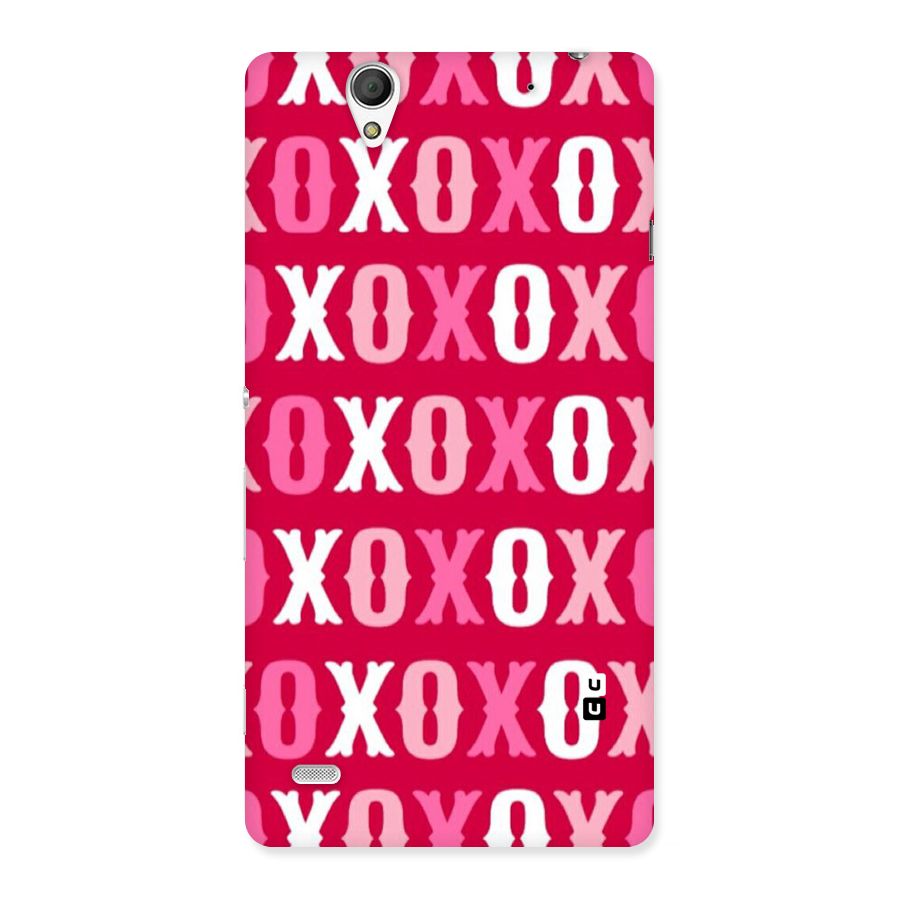 Pink White Xoxo Back Case for Sony Xperia C4