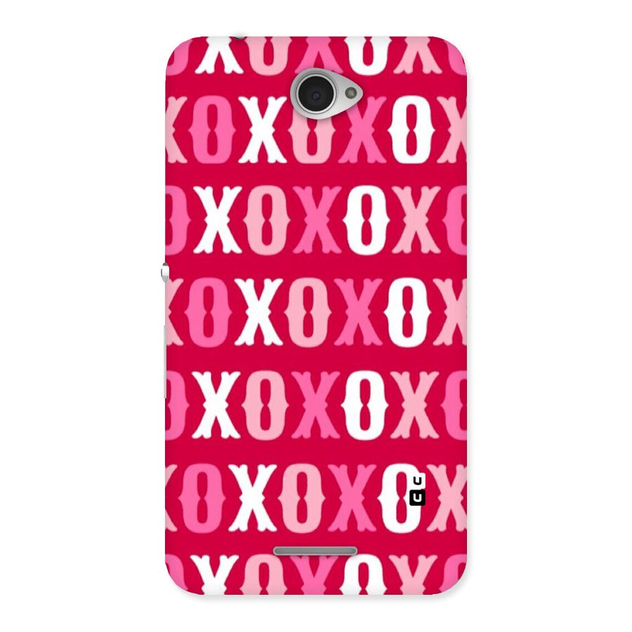 Pink White Xoxo Back Case for Sony Xperia E4