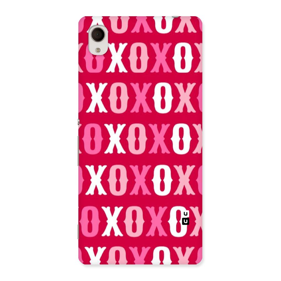 Pink White Xoxo Back Case for Sony Xperia M4