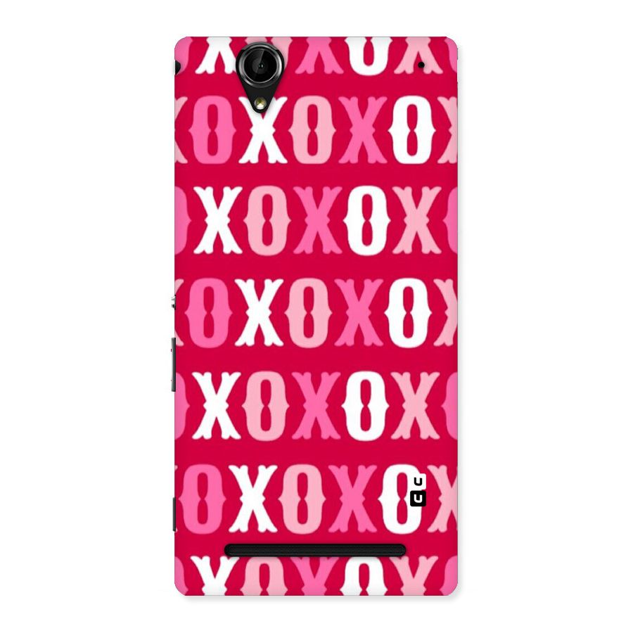 Pink White Xoxo Back Case for Sony Xperia T2