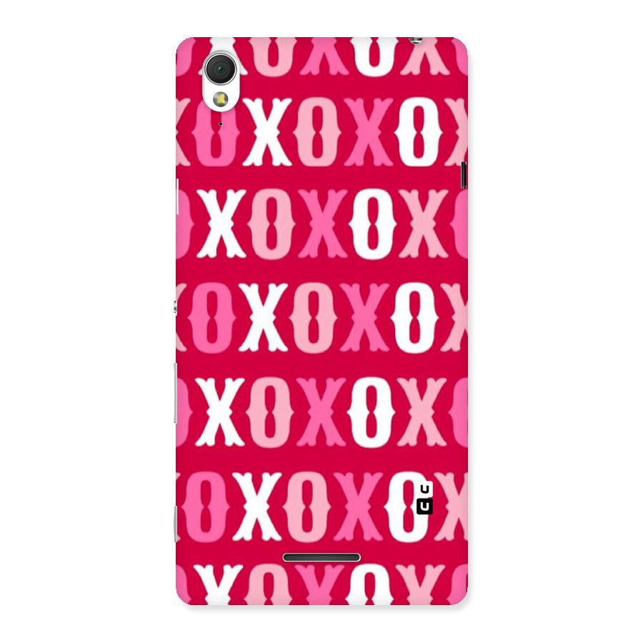 Pink White Xoxo Back Case for Sony Xperia T3