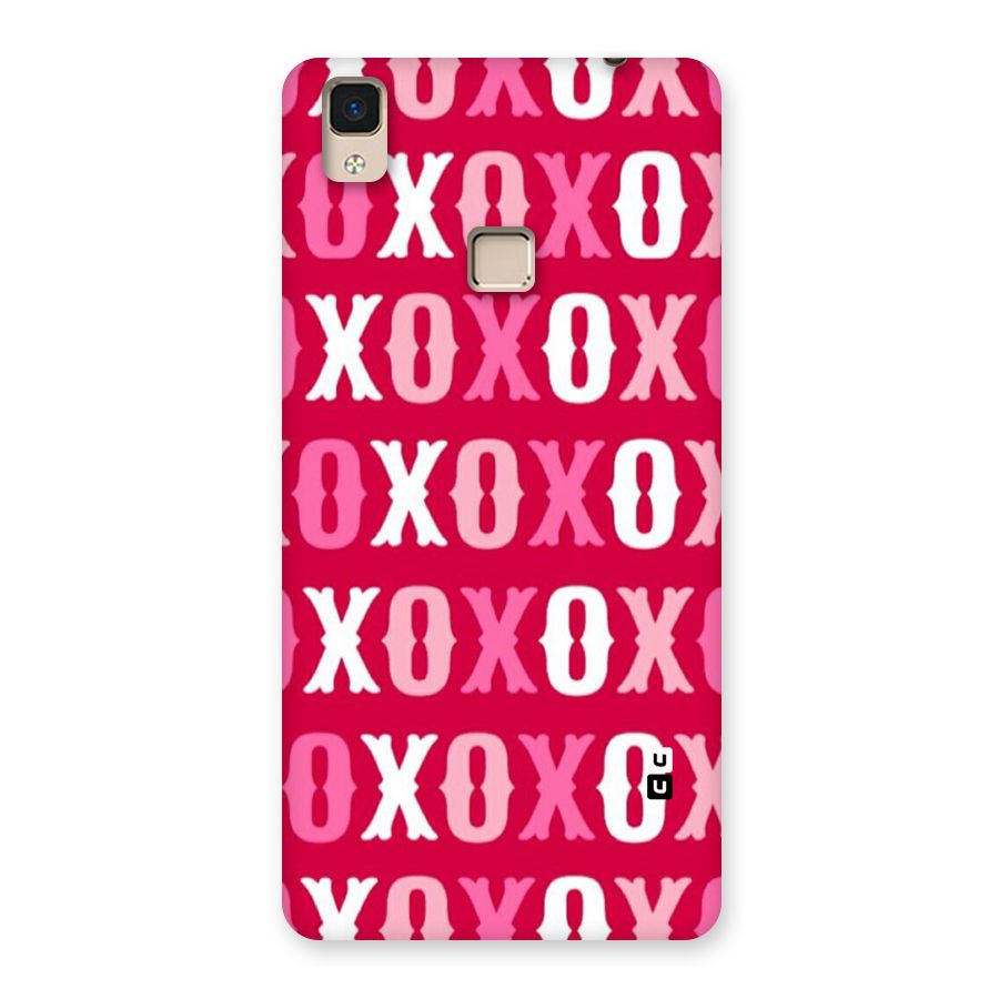 Pink White Xoxo Back Case for V3 Max