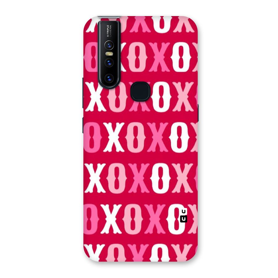 Pink White Xoxo Back Case for Vivo V15