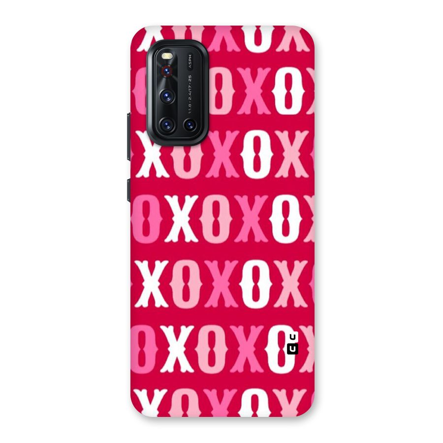 Pink White Xoxo Back Case for Vivo V19