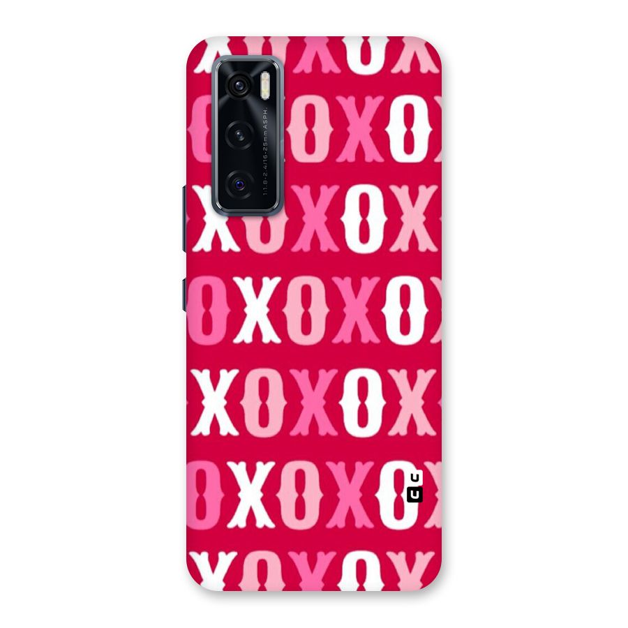Pink White Xoxo Back Case for Vivo V20 SE
