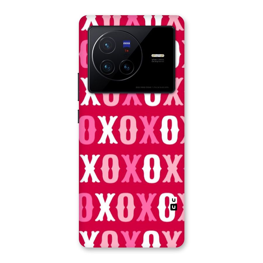 Pink White Xoxo Back Case for Vivo X80