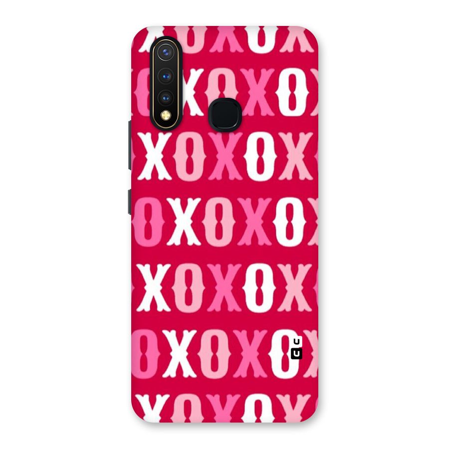 Pink White Xoxo Back Case for Vivo Y19