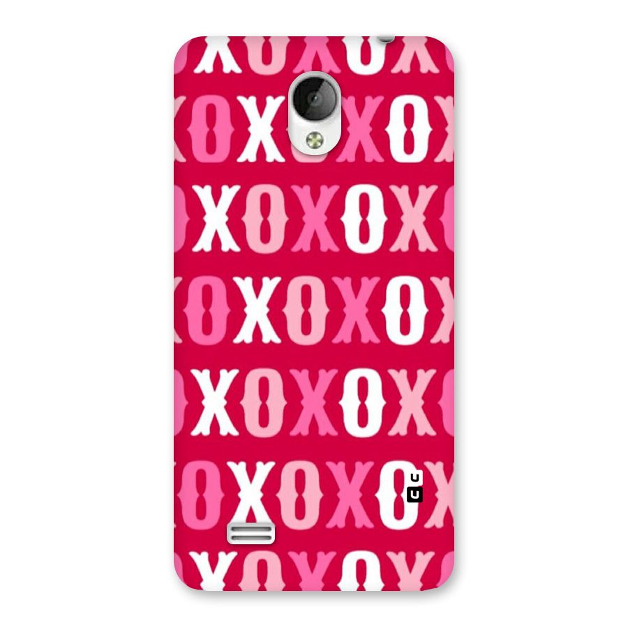 Pink White Xoxo Back Case for Vivo Y21