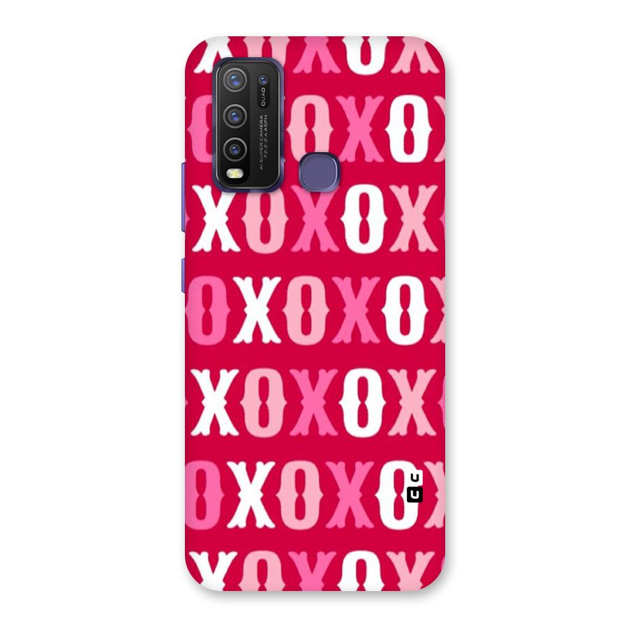Pink White Xoxo Back Case for Vivo Y30