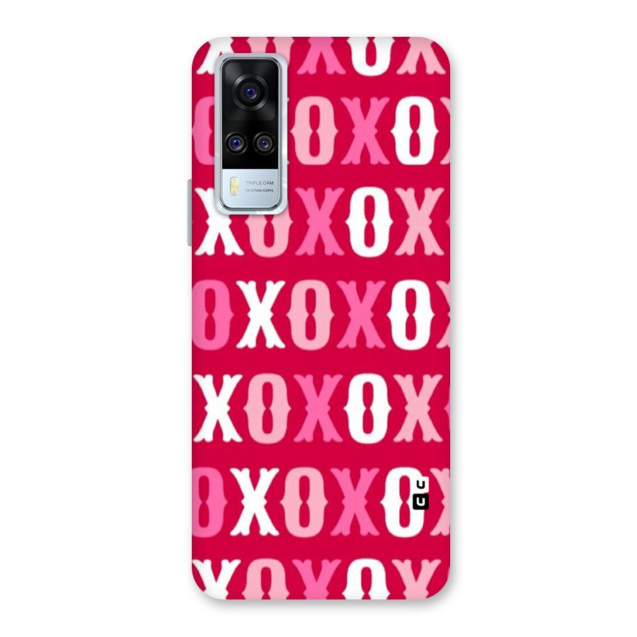 Pink White Xoxo Back Case for Vivo Y31