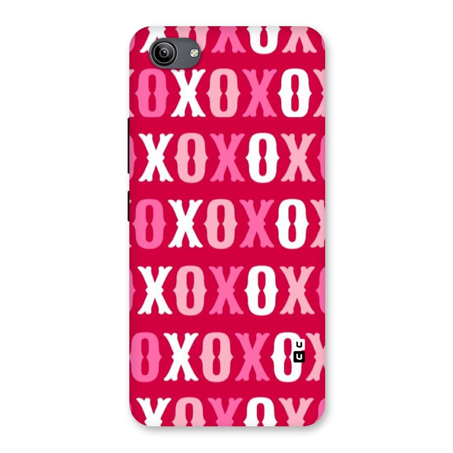Pink White Xoxo Back Case for Vivo Y81i