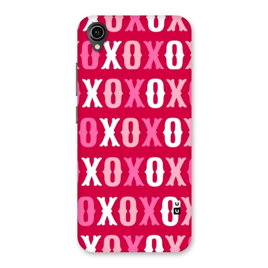 Pink White Xoxo Back Case for Vivo Y90
