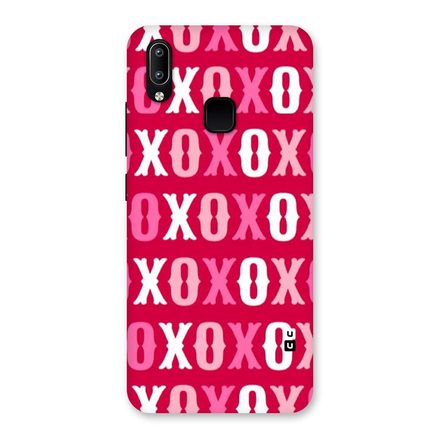 Pink White Xoxo Back Case for Vivo Y93