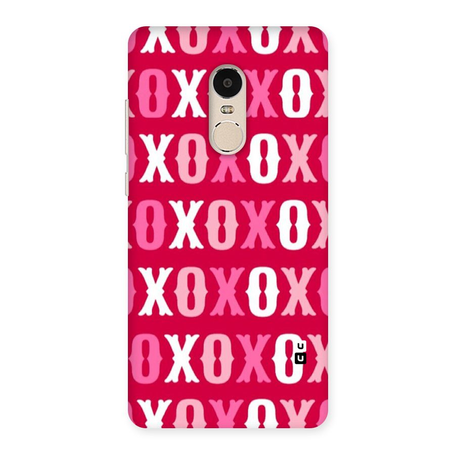 Pink White Xoxo Back Case for Xiaomi Redmi Note 4