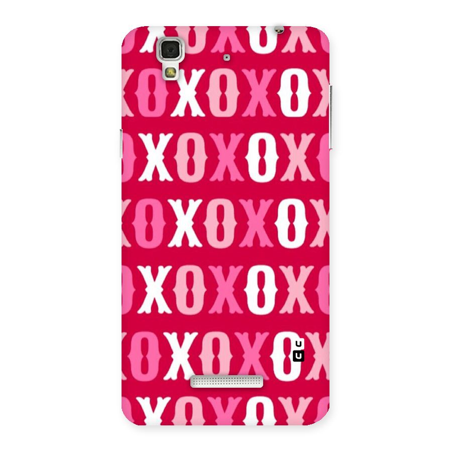 Pink White Xoxo Back Case for Yu Yureka