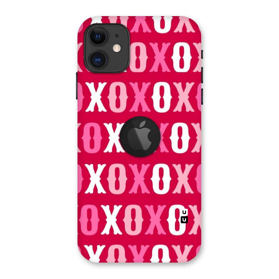Pink White Xoxo Back Case for iPhone 11 Logo Cut