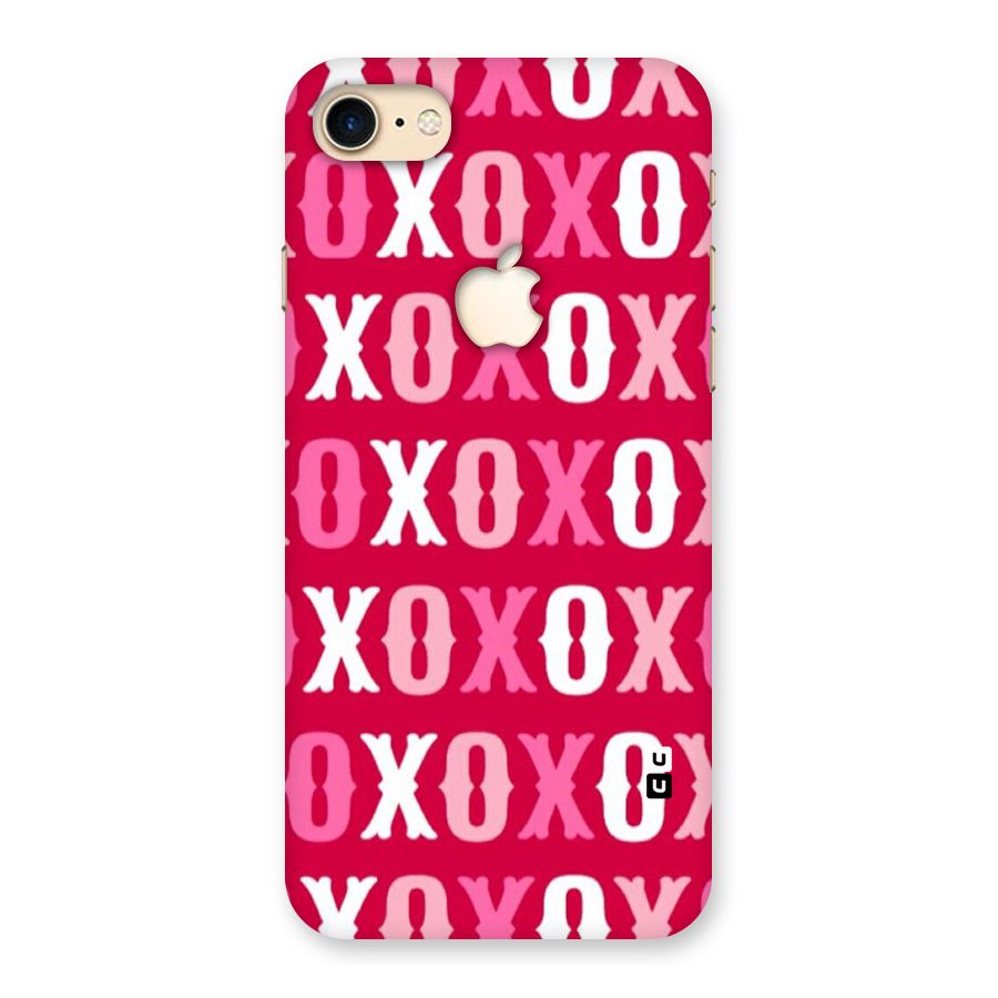 Pink White Xoxo Back Case for iPhone 7 Apple Cut