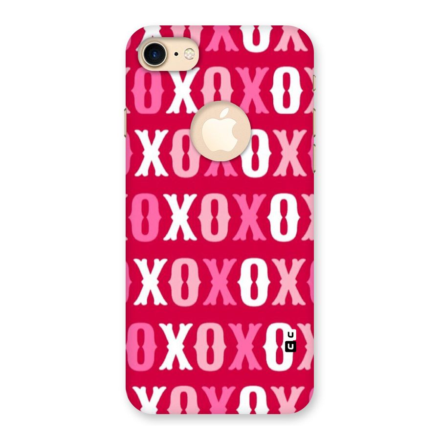 Pink White Xoxo Back Case for iPhone 7 Logo Cut
