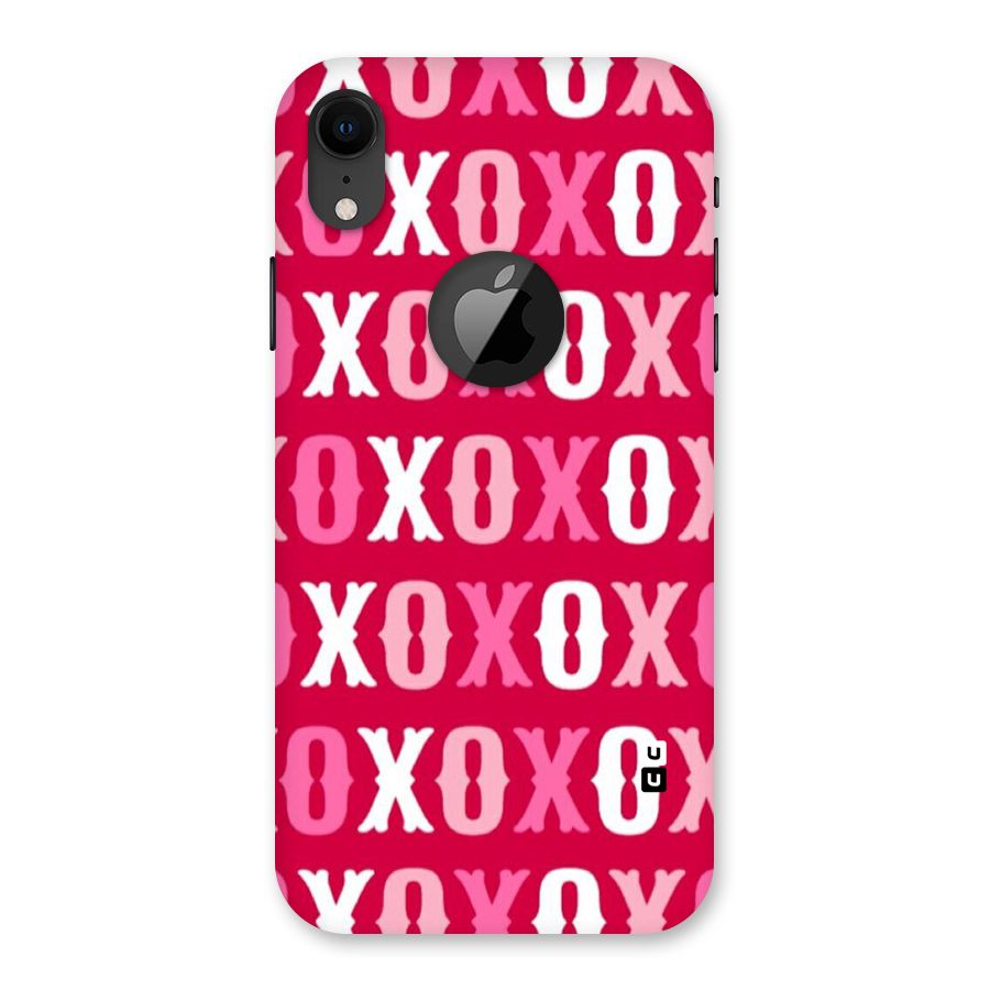 Pink White Xoxo Back Case for iPhone XR Logo Cut