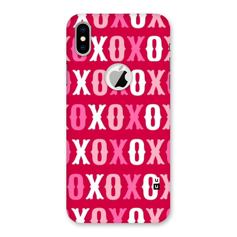 Pink White Xoxo Back Case for iPhone XS Logo Cut