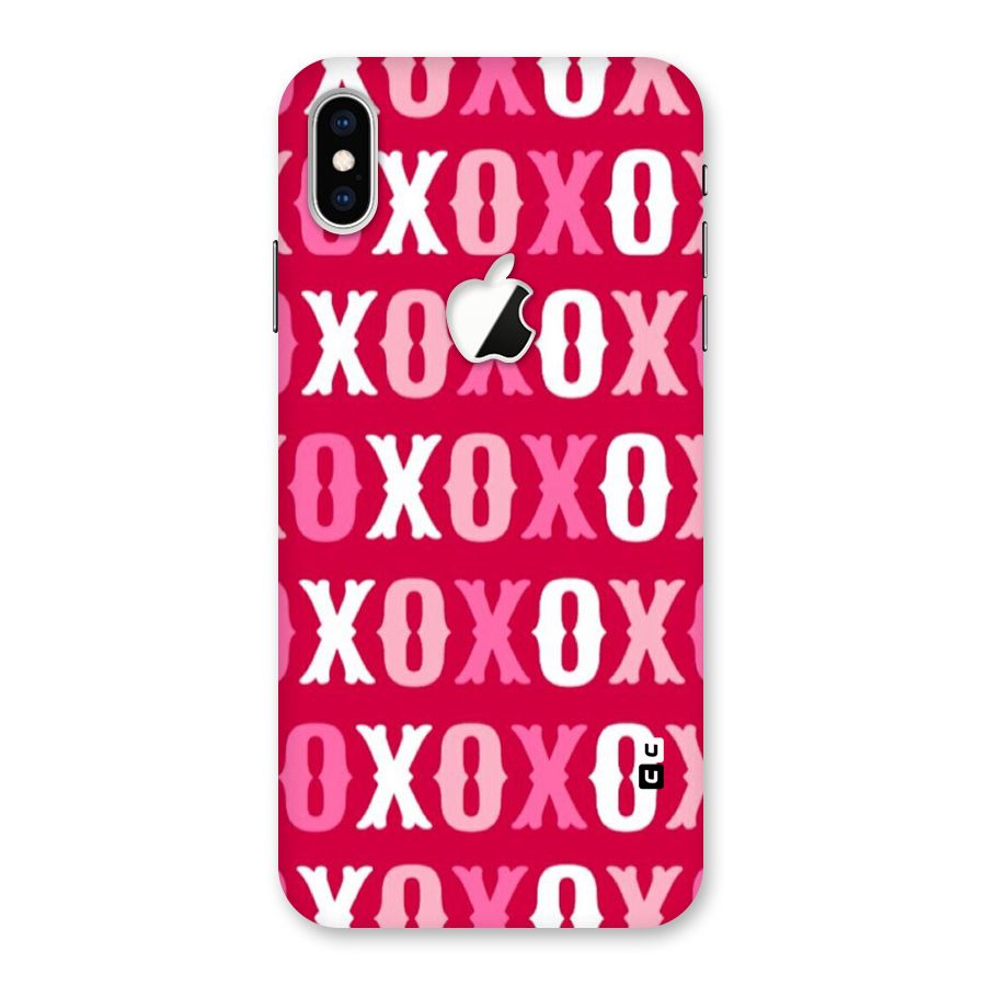 Pink White Xoxo Back Case for iPhone XS Max Apple Cut