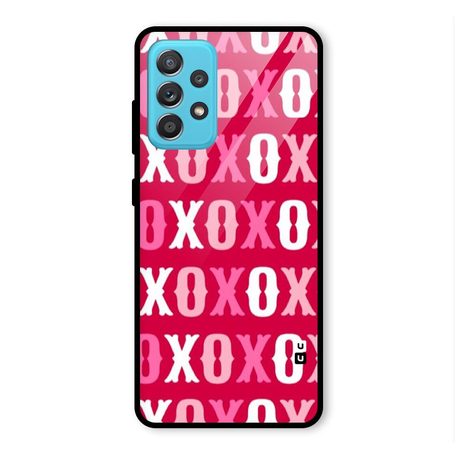 Pink White Xoxo Glass Back Case for Galaxy A52s 5G