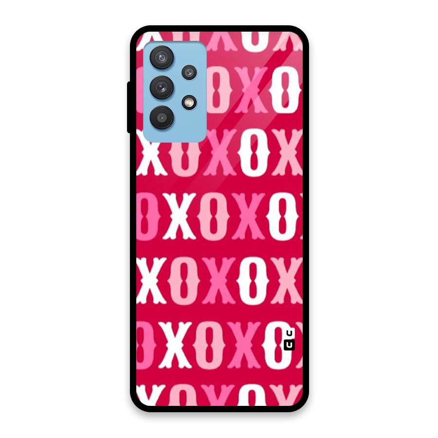 Pink White Xoxo Glass Back Case for Galaxy M32 5G