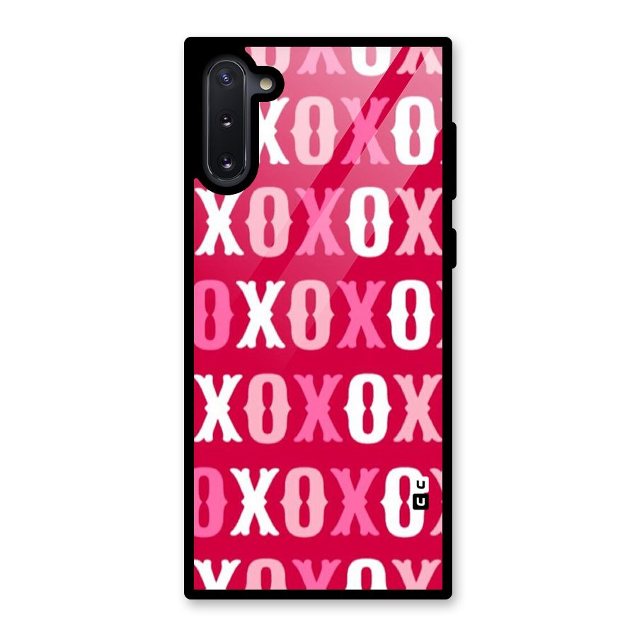 Pink White Xoxo Glass Back Case for Galaxy Note 10