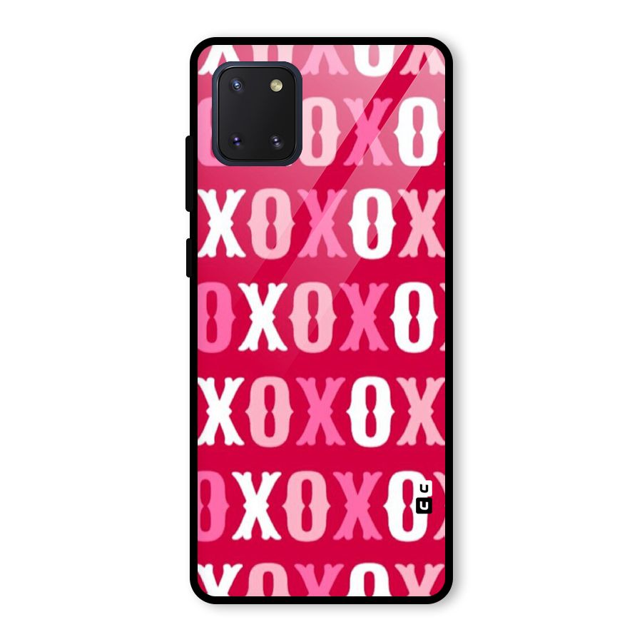 Pink White Xoxo Glass Back Case for Galaxy Note 10 Lite