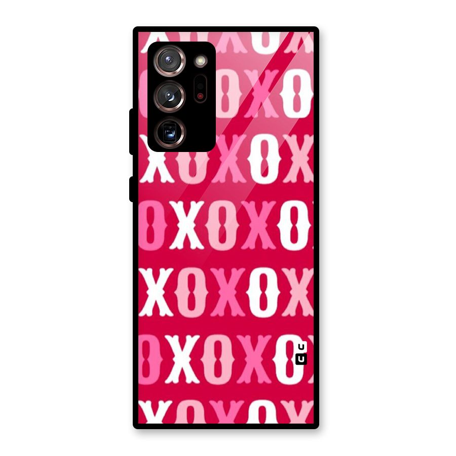 Pink White Xoxo Glass Back Case for Galaxy Note 20 Ultra