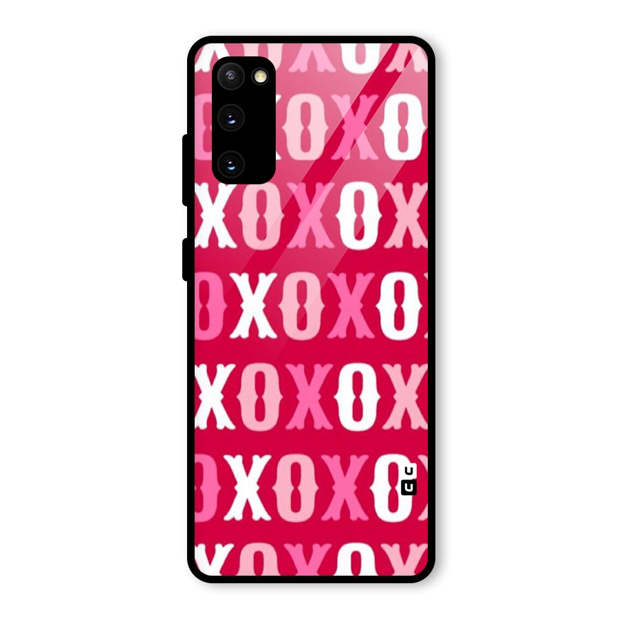 Pink White Xoxo Glass Back Case for Galaxy S20 FE 5G