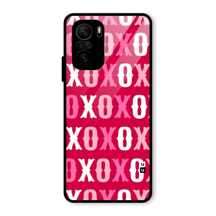 Pink White Xoxo Glass Back Case for Mi 11X Pro