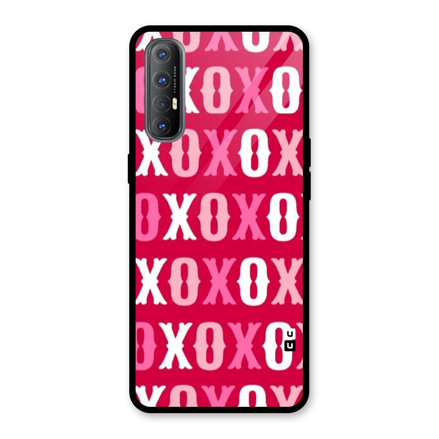 Pink White Xoxo Glass Back Case for Oppo Reno3 Pro