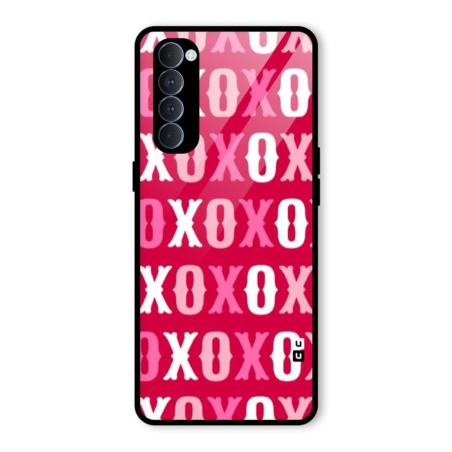 Pink White Xoxo Glass Back Case for Oppo Reno4 Pro