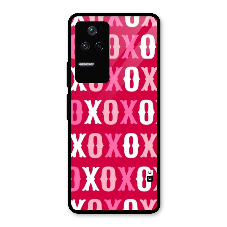 Pink White Xoxo Glass Back Case for Poco F4 5G