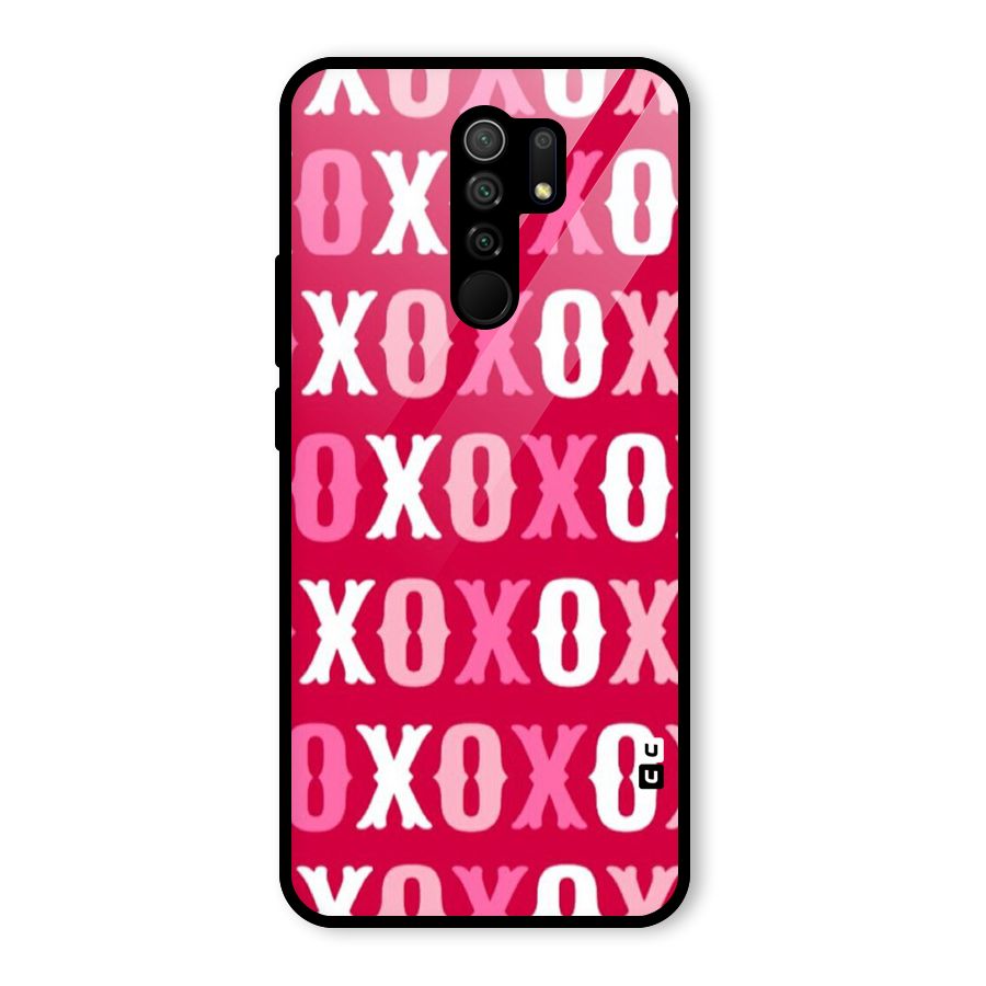 Pink White Xoxo Glass Back Case for Poco M2