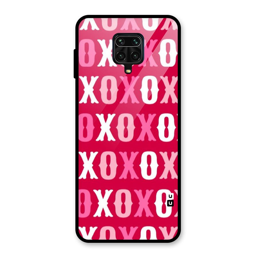 Pink White Xoxo Glass Back Case for Poco M2 Pro