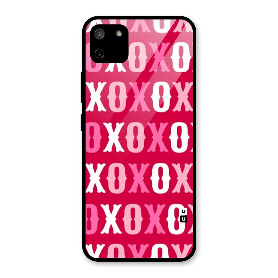 Pink White Xoxo Glass Back Case for Realme C11