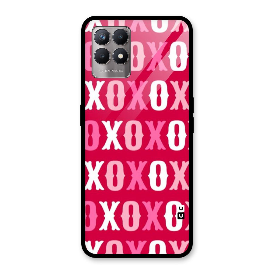Pink White Xoxo Glass Back Case for Realme Narzo 50