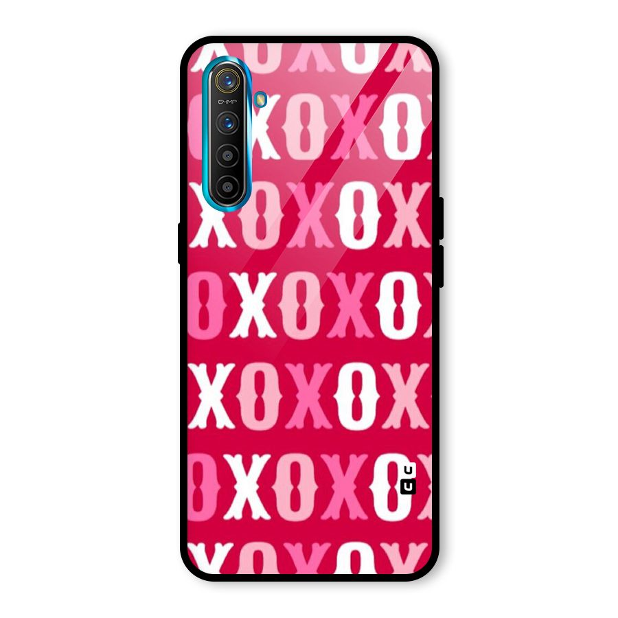 Pink White Xoxo Glass Back Case for Realme X2