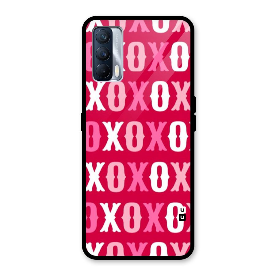 Pink White Xoxo Glass Back Case for Realme X7