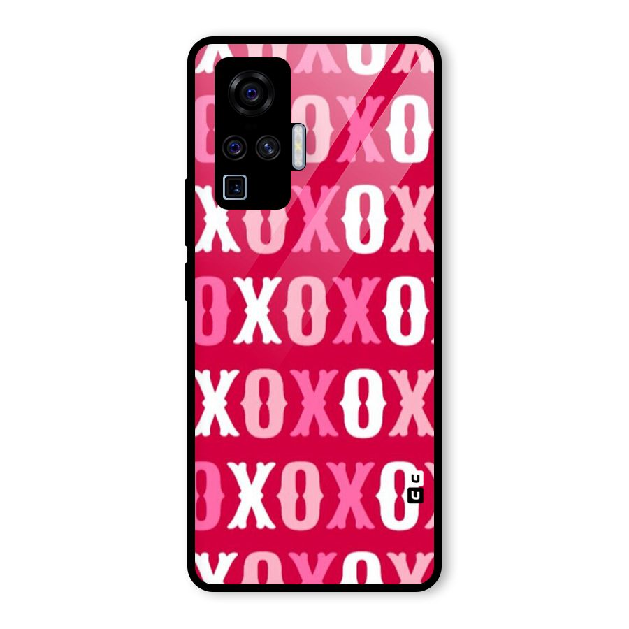 Pink White Xoxo Glass Back Case for Vivo X50 Pro