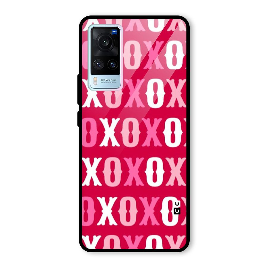 Pink White Xoxo Glass Back Case for Vivo X60