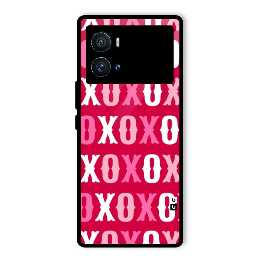 Pink White Xoxo Glass Back Case for Vivo iQOO 9 Pro