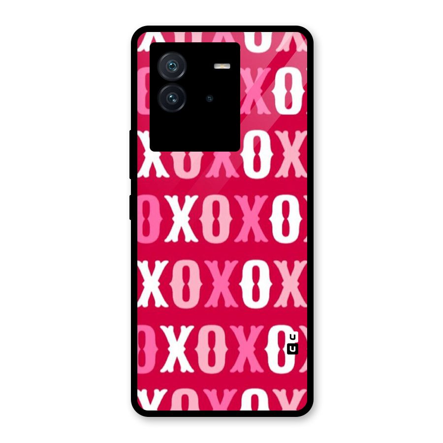 Pink White Xoxo Glass Back Case for Vivo iQOO Neo 6 5G