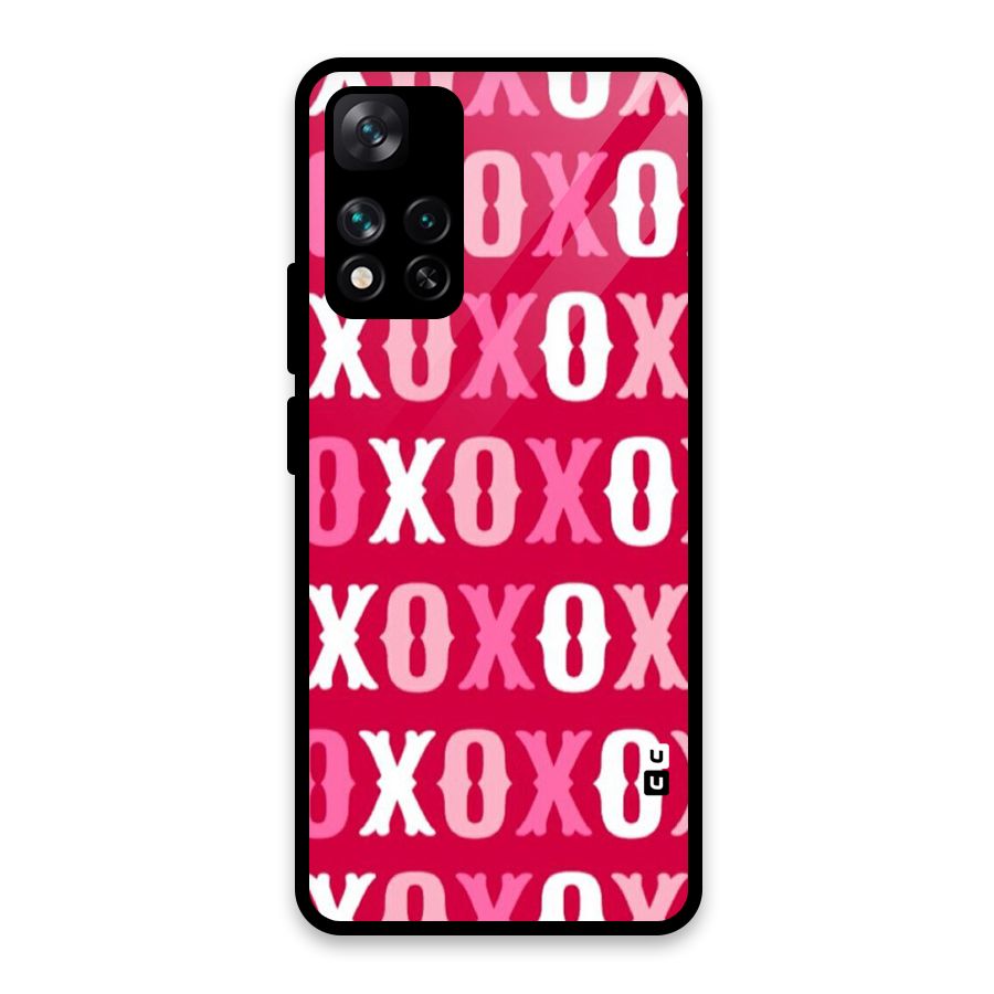 Pink White Xoxo Glass Back Case for Xiaomi 11i HyperCharge 5G