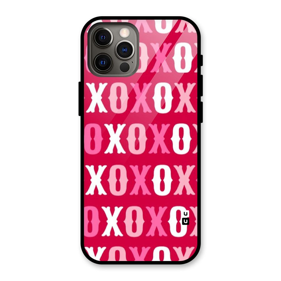 Pink White Xoxo Glass Back Case for iPhone 12 Pro