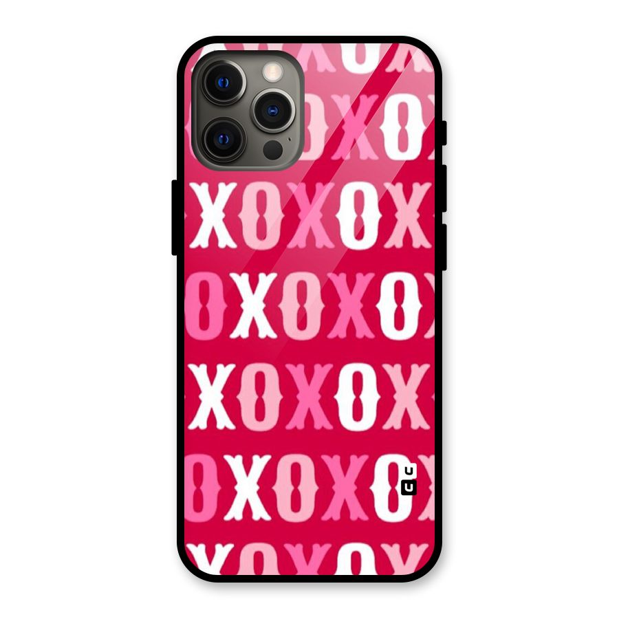 Pink White Xoxo Glass Back Case for iPhone 12 Pro Max