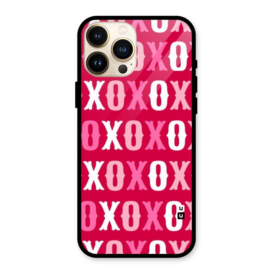 Pink White Xoxo Glass Back Case for iPhone 13 Pro Max