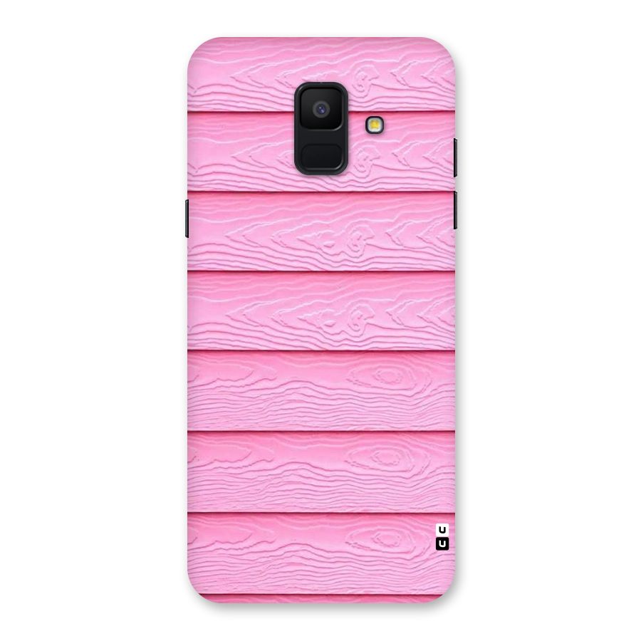 Pink Wood Back Case for Galaxy A6 (2018)